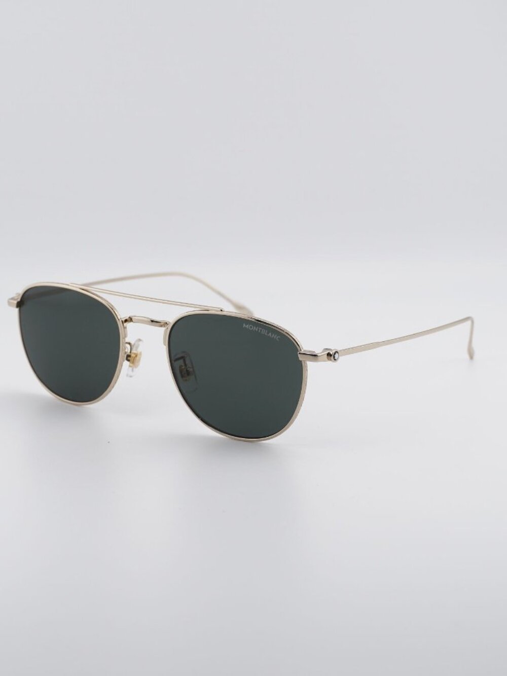 Montblanc MB0211S 001 Sunglasses Gold Aviator Frame, Grey Lenses
